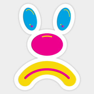 Sad Clown - Cyan Magenta Yellow Sticker